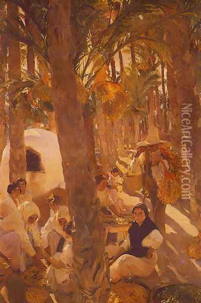 The Palm-Elche Oil Painting - Joaquin Sorolla Y Bastida
