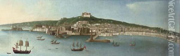 View Of The Bay Of Naples Oil Painting - Antonio Joli