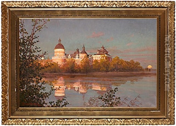 Vy Over Gripsholm Oil Painting - Johan Fredrik Krouthen