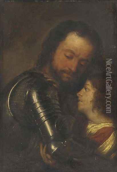 A page arming a knight Oil Painting - Justus van Egmont