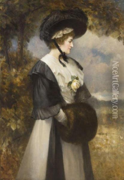 A Refined Lady Oil Painting - Edward Hughes