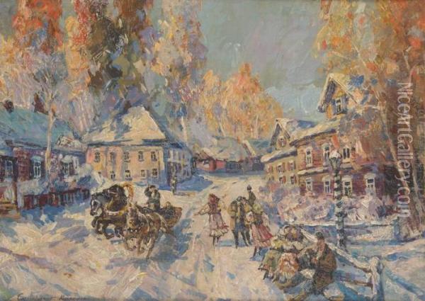 Rejouissancesvillageoises Oil Painting - Konstantin Alexeievitch Korovin