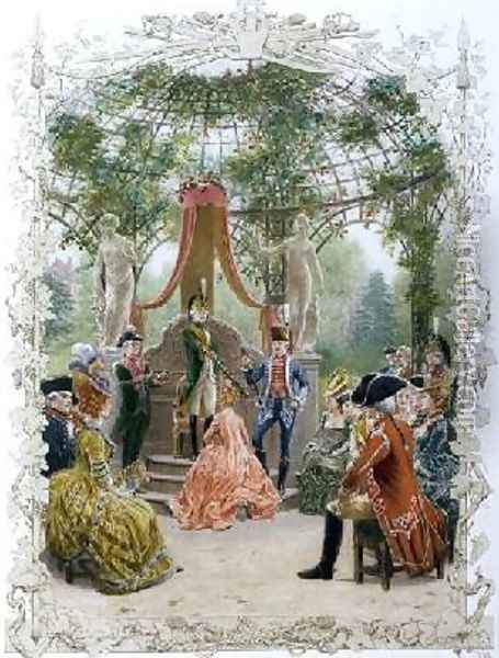 Masonic Initiation Ceremony of a lady Freemason Oil Painting - Maurice Leloir
