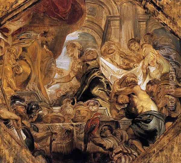 King Solomon and the Queen of Sheba 1620 Oil Painting - Peter Paul Rubens