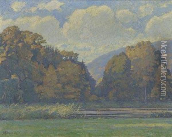 Flussbiegung An Einem Sonnigen Herbsttag Oil Painting - Rudolf Hans Burnitz