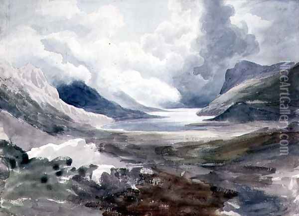 Llyn Gwynant, North Wales Oil Painting - Cornelius Varley
