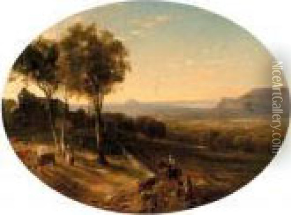A View Of Edinburgh Oil Painting - William M. Hart