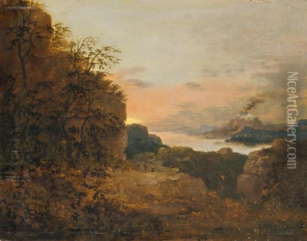 Landschaft Mit Vesuv Oil Painting - William Malbon