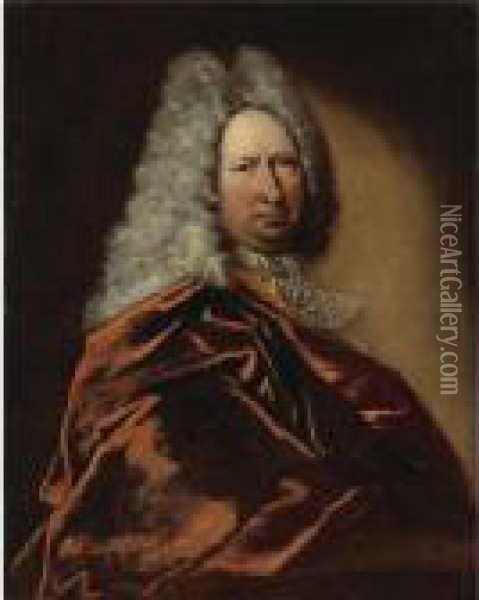 Ritratto Di Gentiluomo Oil Painting - Nicolas de Largillierre
