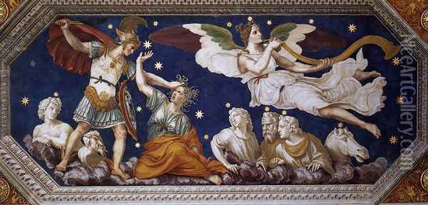 Perseus and Medusa c. 1511 Oil Painting - Baldassare Peruzzi