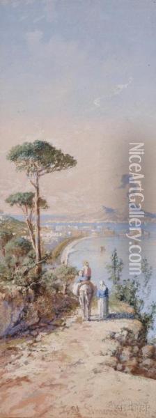 The Road To Naples Oil Painting - Attilio Simonetti