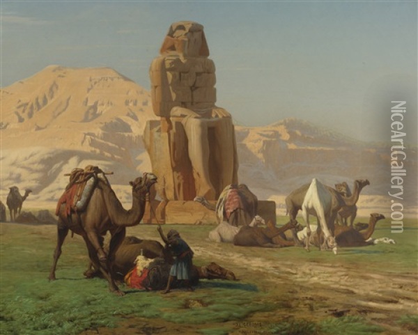 The Colossus Of Memnon Oil Painting - Jean-Leon Gerome