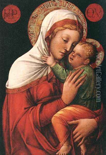 Madonna with Child c. 1465 Oil Painting - Jacopo Bellini
