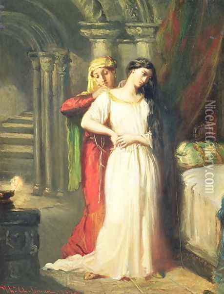 Desdemona Retiring to her Bed, 1849 Oil Painting - Theodore Chasseriau