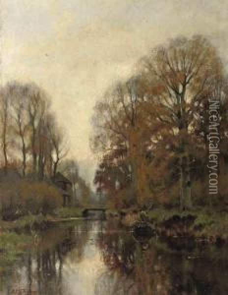 In A Rowing Boat In Autumn Oil Painting - Petrus Paulus Schiedges