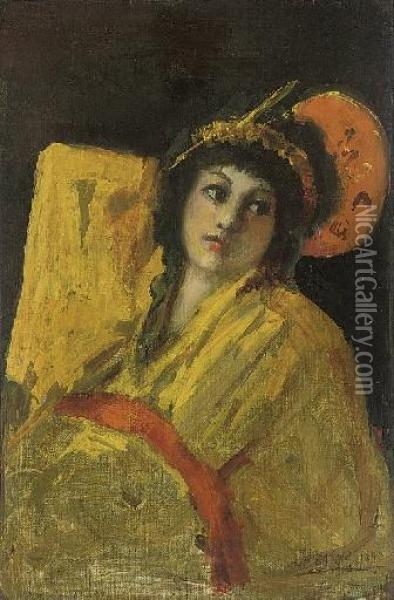 Orientalist Girl Oil Painting - James Kay
