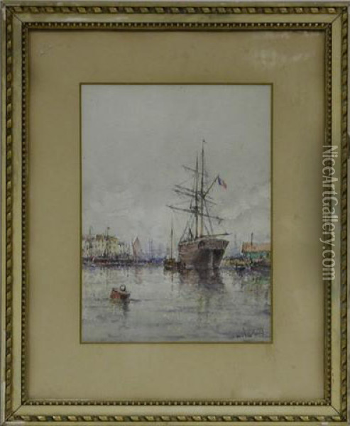 Voiliers Au Port Oil Painting - Henri Malfroy
