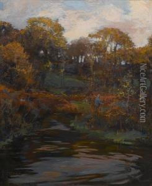 The Autumn Gardener Oil Painting - Elizabeth A.Stanhope Forbes