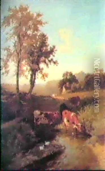 A Surrey Homestead Oil Painting - Charles Collins II