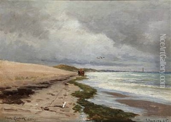 Agepost Ved Skagens Sonderstrand Oil Painting - Carl Ludvig Thilson Locher