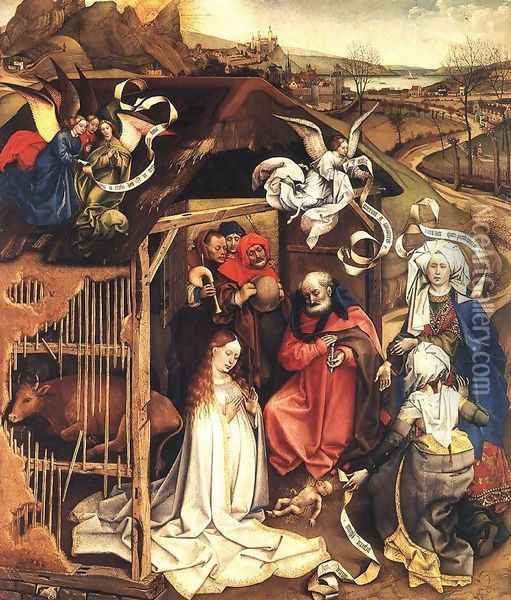 The Nativity Oil Painting - Robert Campin