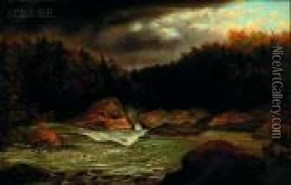 Head Of St. Regis Falls Oil Painting - William Stanley Haseltine