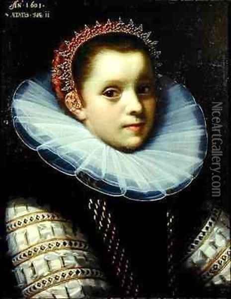 Portrait of a Young Girl Wearing a Ruff Oil Painting - Gortzius Geldorp