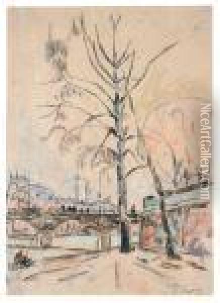 Le Pont Des Arts, Paris Oil Painting - Paul Signac