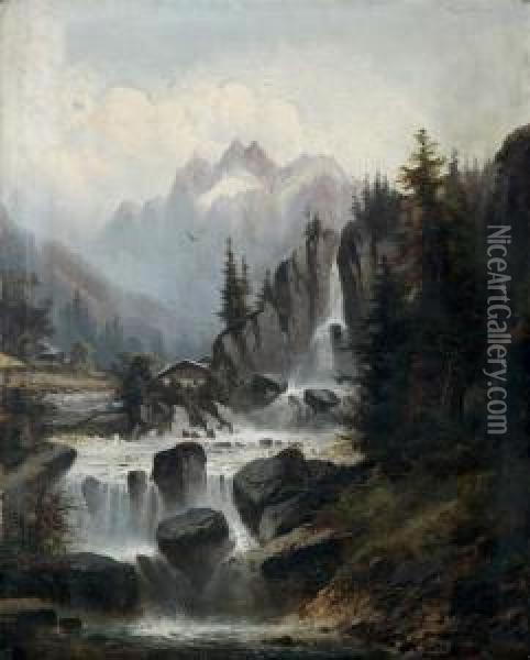 Paysage Alpin Oil Painting - Cherubino Pata