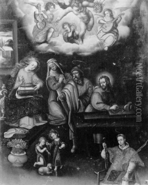 The Holy Family Oil Painting - Giuseppe Maria Crespi