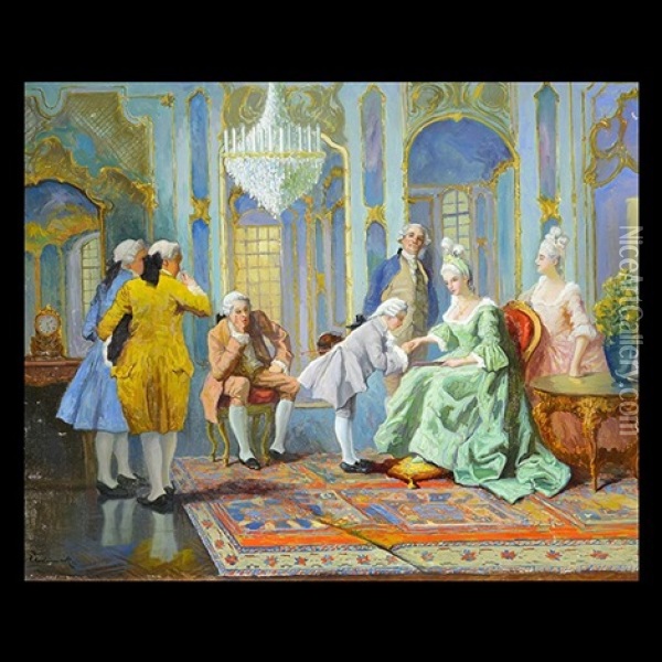 Mozart Oil Painting - Rudolph Jelinek