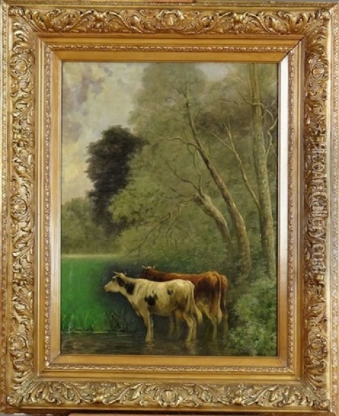 Vaches Sous Les Arbres Oil Painting - Rosa Venneman
