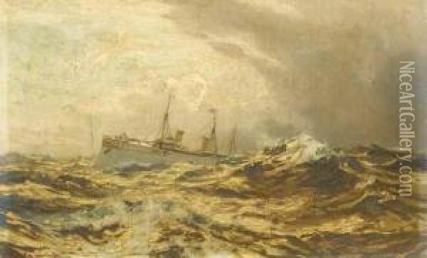 Sm Yacht Hohenzollern Auf Hoher See Oil Painting - Carl Saltzmann