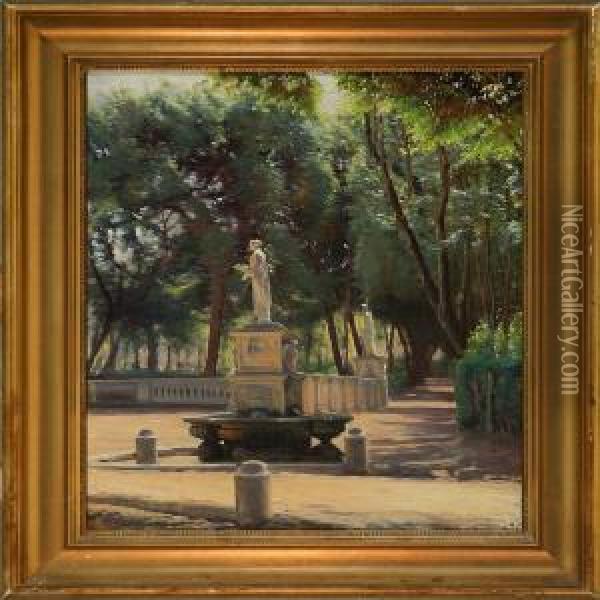 From The Borghese Parkin Rome Oil Painting - Sigvard Hansen