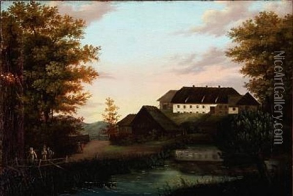 Landscape From A Manor Near Soro Academy Oil Painting - Troels Pedersen