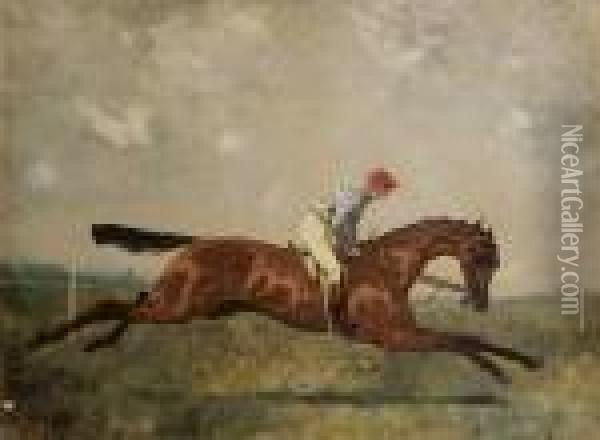 Cheval De Course Et Jockey Portant Sans Doute Les
 Couleurs Chedeville Oil Painting - Rene Pierre Princeteau