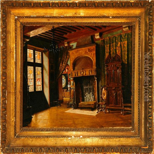 An Interior From Cluny Inparis Oil Painting - Johann L. I Hansen