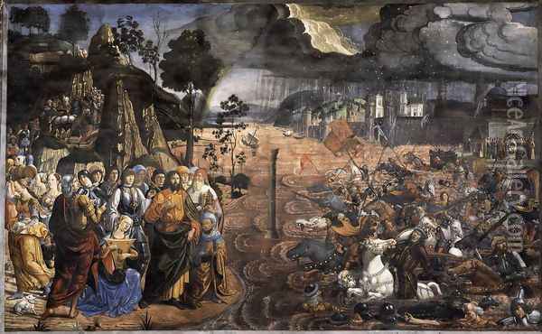 Crossing of the Red Sea 1481-82 Oil Painting - Cosimo Rosselli