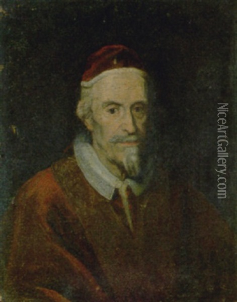 Ritratto Di Papa Clemente Ix Oil Painting - Giovanni Battista Gaulli