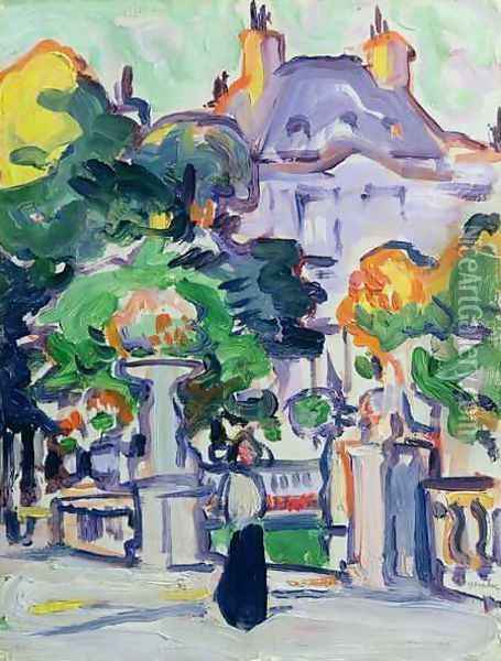 Luxembourg Gardens, c.1910 Oil Painting - Samuel John Peploe