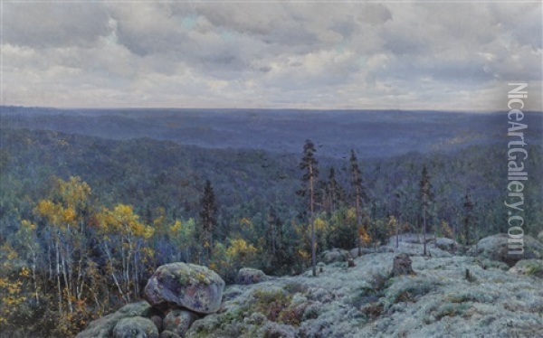 Woodland Landscape Oil Painting - Konstantin Yakovlevich Kryzhitsky