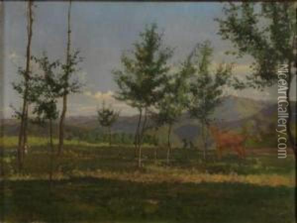 Paesaggio Presso Mondovi Oil Painting - Giovanni Battista Quadrone