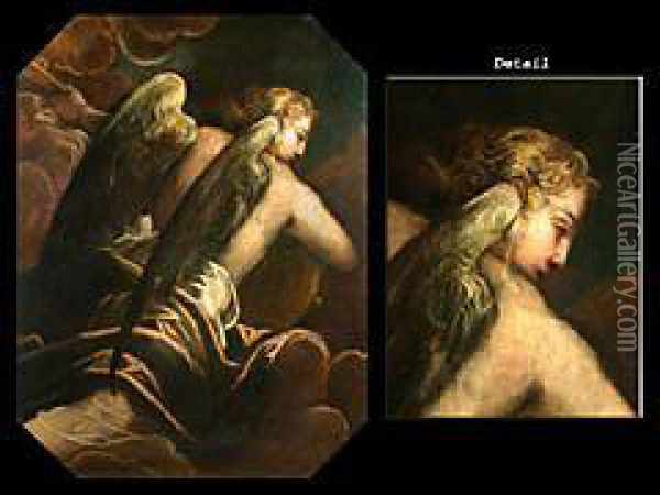 Der Engel Mit Der Harfe Oil Painting - Jacopo Robusti, II Tintoretto