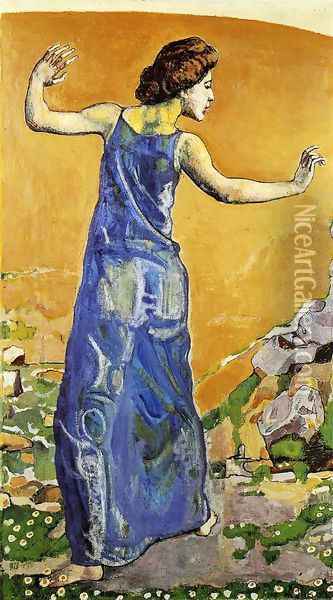 Joyous Woman Oil Painting - Ferdinand Hodler