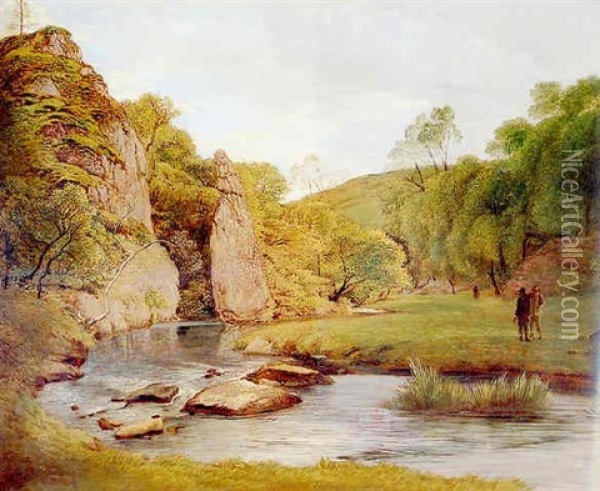 Pike Pool, Dovedale Oil Painting - John Linnell