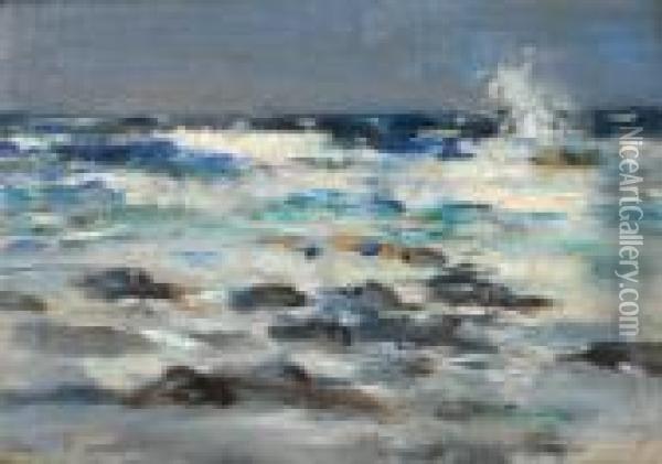 Breaking Waves Oil Painting - William McTaggart