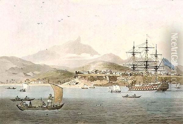 Porto Praya in the Island of St. Jago Oil Painting - William Alexander