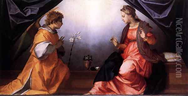 Annunciation 1528 Oil Painting - Andrea Del Sarto