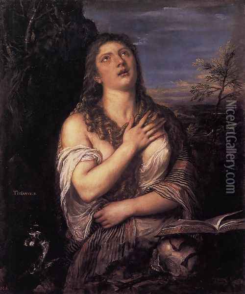 Penitent St Mary Magdalene Oil Painting - Tiziano Vecellio (Titian)