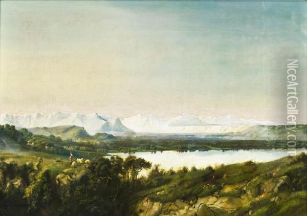 Lago Di Candia Oil Painting - Giuseppe Camino